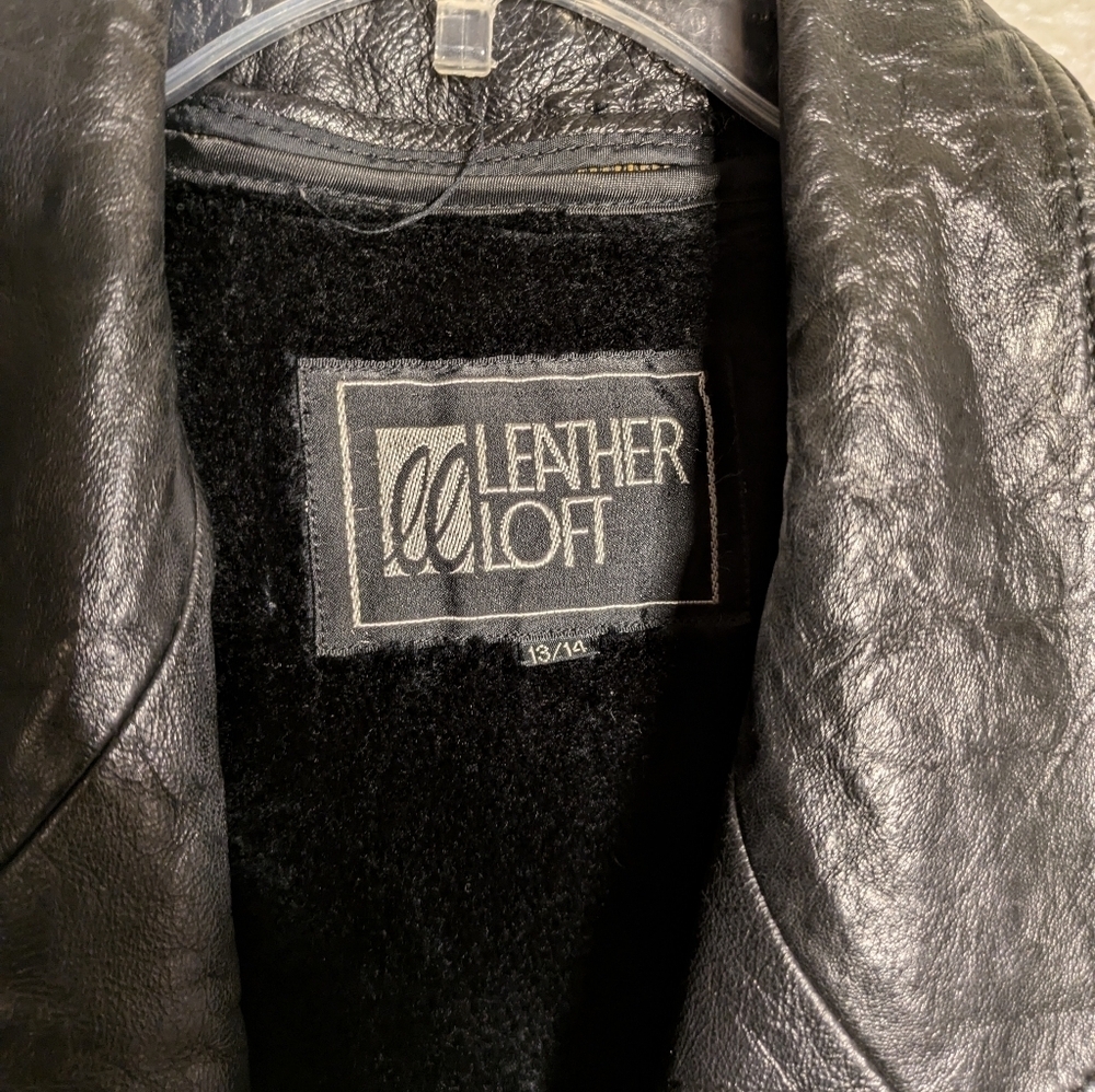 Leather loaf leather jacket size 13/14 vintage - Picture 7 of 15